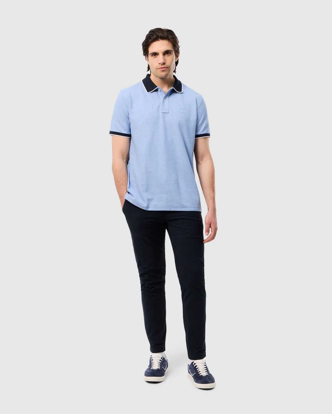 Polos Psycho Bunny Windcrest Pique Polo Shirt Bleu Homme | TIM-76342341